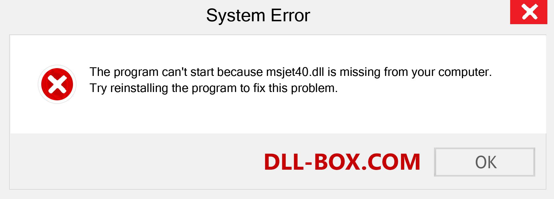  msjet40.dll file is missing?. Download for Windows 7, 8, 10 - Fix  msjet40 dll Missing Error on Windows, photos, images